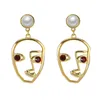 Dangle Earrings Chandelier HC Gold Multial Choice Retro Metal Fashion Abstract Hollowed Trendy Face Earring Alloy Jewelry F