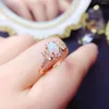 Cluster Rings Natural Opal Ring 925 Silver Certified Burst Flash Fire Color 5x7mm Gemstone Girl's Holiday Gift Free Product