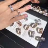 خاتم Starry Rings Love Rings Designer Womens Titanium Steel Rose Gold Sier مطلي بالماس الكامل لخواتم Man Rings Genterging Gift 4 5 6mm Multi Size