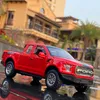 Diecast Model 1 32 Ford Raptor F150 Modifierad pickuplegering Bilmodell Diecasts Metal Toy Vehicles Car Model Simulation Sound Light Kids Toy Gift 230509