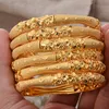 Urok Bracelets 6pcllot Dubai Gold Color Banles for Women African Jewelry Bride Indian Nigerian Wedding Jewellery Bransoletka Prezent 230508