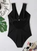 Kobiety stroje kąpielowe One Piece Kobiet Swimsuit 2023 Solid Deep V-Neck Monokini Seksowne kostium kąpielowy Pływanie na brazylijskie na plaży