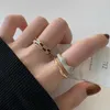 Band Rings JWER 2023 New Unique Design Enamel Checkerboard Ring Women's French Retro Index Irregular Opened Finger Ring Z0509
