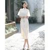 Etniska kläder Kinesiska traditionella nationella klänningar Qipao Summer Elegant Fashion Wind Lace Sweet Girl Wear Kjol i Dai
