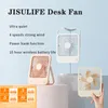 Ventilatori JISULIFE USB Ventilatore da tavolo portatile Ventilatore da tavolo ultra silenzioso Ventilatore di raffreddamento ricaricabile con 4 velocità Potente ventilatore per uffici eolici