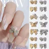 False Nails 1Pc Diamond Charms Bowknot Butterfly Jewelry DIY s Art Supplies Shiny Pearl Crystal Bow Accessories 230509