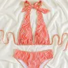 Women's Swimwear Triângulo Sexy Triângulo Impresso Biquíni Sets Smocked Mc889