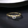Urocze kobiety plisowane 18 -karne złotą markę elegancka retro luksus 3A cyrkon s925 srebrny pierścień żeński pierścionek z przyjęcia weselny Prezent Walentynki Prezent