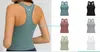 LL Gym Yoga BH Backless Crop Top Vrouwen Ronde Hals Met Gym Off Shoulder Sexy Tank Tops Fitness Cami Casual Zomer