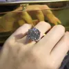 Solitaire 12ct Moissanite Diamond Ring 100 ٪ REAL 925 Sterling Silver Party Band Band Rings for Women Men Consion Jewelry