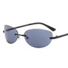 Sunglasses Y2k Rimless Women 2023 Vintage 90's Steampunk 2000'S Fashion Eyewear Shades Unisex Eyeglasses UV400