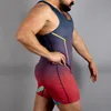 Gym Clothing Wrestling Singlets Triathlon Bodysuit Gym Breathable Sport Skinsuit Swimwear Marathon Running Weightlifting PowerLifting 230506