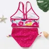 Children's Swimwear 3-14 year girls' two-piece children's split hollow Falbala bikini swimsuit set P230602