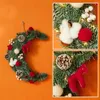 Decorative Flowers 48 Wreath Christmas Outdoor Realistic Moon With Light Over The Door Decorations Ribbon For Making