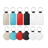 Anneaux 12pcs sublimation Vierge Keychain paillettes PU Cuir de clés de trèfle de chaleur Keychain Keyring SUblimation Cortes pour DIY