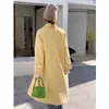 Dameswol Blends mode Japanse stijl lange dikke wollen warme jas Kantoor dame kwaliteit elegant