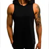 Men's Tank Tops Men's Cotton Sleeveless Hoodie Bodybuilding Workout Tank Tops Muscle Fitness Shirts Male Jackets Top 230508