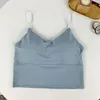 Canotte Canotte Reggiseno estivo Seta di ghiaccio Crop Top Sport Spaghetti Strap Canotta Top Donna Sexy Tube Off spalla senza maniche Canotta Intimo