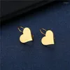 Kolczyki nurkowane ze stali nierdzewnej Kobieta w plastowanym złotym obręczach serca Pierścienie ucha Huggie para biżuteria miłość