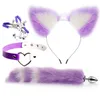 Juguetes anales Cute Tail Anal Plug Cat Plug Sm Cat Ears Headbands Set Juegos para adultos Pezón Clip Cuello Collar Erótico Cosplay Juguetes sexuales para mujeres 230508