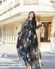 Plus Size Dresses Summer Beach Flowy Maxi Dress Women's Sundress Floral Chiffon Full Sleeve Prom Concert Holidays Vestido Robes