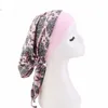 New Women Printed Pre-Tied Muslim Turban Hijab Cancer Chemo Sleep Hat Hair Care Cover Head Wrap Hair Loss Hat Headwear Bandana