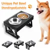 Feeding Dog Double Bowls Stand Adjustable Height Pet Feeding Dish Bowl Medium Big Dog Elevated Food Water Feeders Lift Table for Dogs
