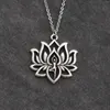 Kedjor Lotus Flower Yoga hängsmycken för kvinnor charmar smycken