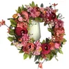 Flores decorativas Simulação Grinales de flores peônias para decoração de portas ou parede Recepção de casamento decoração de casa com ribbo artificial e de seda