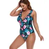 Kvinnors plus -storlek badkläder L4XL 4 Style Women's One Piece Swimsuit Big Plus Size Print Ruffle Baddräkt Konservativ badkläder Beachwear Summer Ny Z0508