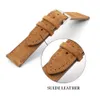 Titta på band Soft Suede Leather Watch Band 18mm 19mm 20mm 22mm 24mm Blue Brown Watch Stems Rostfritt stål Buckle Watch Accessories 230509