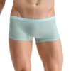 Calzoncillos para hombre, calzoncillos de seda helada, ropa interior Sexy, calzoncillos bóxer ultrafinos, calzoncillos transparentes para hombre