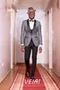 Męskie garnitury Blazers Grey Men garnits 3 sztuki jeden guzik marynarki płaszczyzna menu Tuxedos Groom Wedding Stopium Homme Pour Mariage Festpant 230509