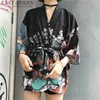 T-shirt kvinnors toppar och blusar 2020 Harajuku kawaii skjorta japanska streetwear outfit kimono cardigan kvinnlig yukata blus kvinnor az004