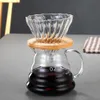 Coffee filters Glass Coffee Dripper Immersion Hopper Giet over koffiezetapparaat met houten basis langzame brouwaccessoires filterpapier niet inbegrepen P230509