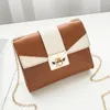 Evening Bags Women's Mini Contrast Color Cover Shoulder Square Bag Small Cute Metal Crossbody Mobile Phone Coin Purses For Women Korean