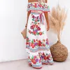 Casual Dresses Summer Print Vintage Long For Women Sexy Offshoulder Ruffle Fashion Boho Party Maxi Ladies Beach sundress 230509