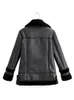 ジャケットAilegogo Autumn Winter Coat Women Pu Faux Soft Leather Black Sheepskin Fur Jacket女性アビエーターアウトウェアCasaco Feminino