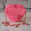 classic flap half moon clutch heart Bags luxury hobo mens designer cc bag 2size women pochette Cross body handbag quilted 23P saddles Lambskin pink Shoulder