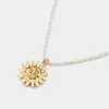 Pendant Necklaces J29 Sun Moon Necklace Natural Pearl For Women Fashion Sunflower