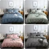 Bedding sets Euro America Plain King Queen Size Bedding Set Twin Full AB Double-sided Design Bedding Sets Single Double Bed Duvet Cover Set 230509