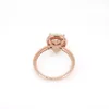 18K Rose Gold Seardrop Ring لـ Pandora Fature Silver Fedder Rings for Women Frivaly Gift Crystal Diamond Fudicure Ring مع مجموعة مربع أصلية