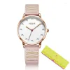 Orologi da polso JULIUS 2023 Orologio da donna rosa per ragazze Quadrante con foro da polso al quarzo Designer Whatch Cinturino in pelle Abito Relogio Feminino JA-1021