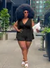 ボトムスプラスサイズの女性服の夏の透明セクシーなワンピース衣装ジャンプスーツショーツエレガントなジャンプスーツ卸売バルクドロップシッピング