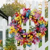 Flores decorativas Spring Summer Summer Porta Greath grinalds colorido para a parede frontal Blooming Flower Window