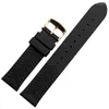 Bandes de montre 1pcs haute qualité 19mm bracelet en caoutchouc noir bande de couleur femmes et hommes