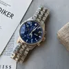 Titta på lyxkvarts Men Pilot Series Casual Fashion Premium Wristwatch rostfritt stålband iwcs