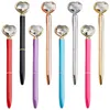 100Pcs/lot Heart Shape Diamond Ball Pen Customize Metal Ballpoint Pens Promotional Stationery