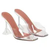 Amina Muaddi berömda sandaler Designer Womens PVC Wine Cup Heel Sandal High Heels Begum Bow Crystal-embelled Buckle Pointed Toe Diamond Transparent Coach Shoes