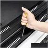Other Auto Parts 4Pcs Model3 2021 Car Leather Sticker Door Carbon Fiber Sill Plate For Tesla Model 3 X Y S Styling Accessories Drop Dht1A
